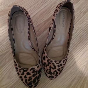 Leopard print block heels...